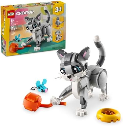 LEGO Creator 3 in 1 Playful Cat Toy - Building Toy with 3 Building Options, Cat, Dog, or Pigeon -... | Amazon (US)