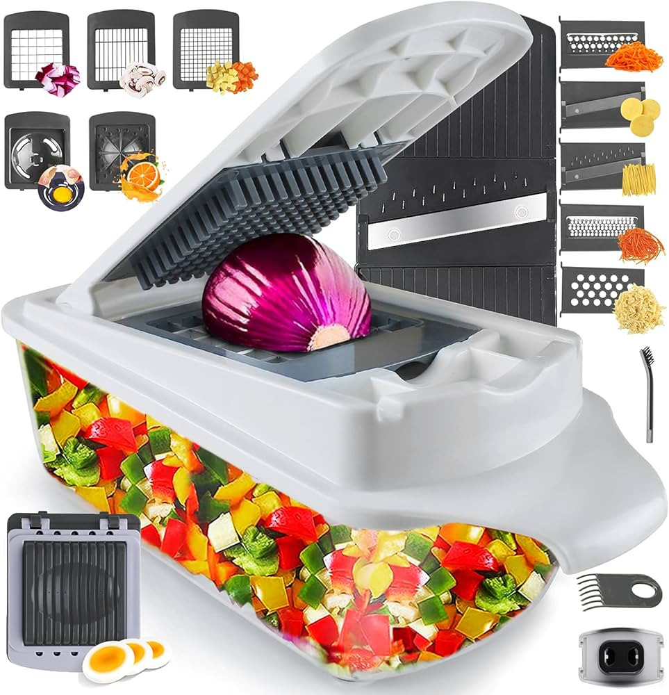 Vegetable Chopper Slicer Onion Dicer, Multi 22-in-1 Veggie Mandoline Food Cutter for Tomato Fruit... | Amazon (US)