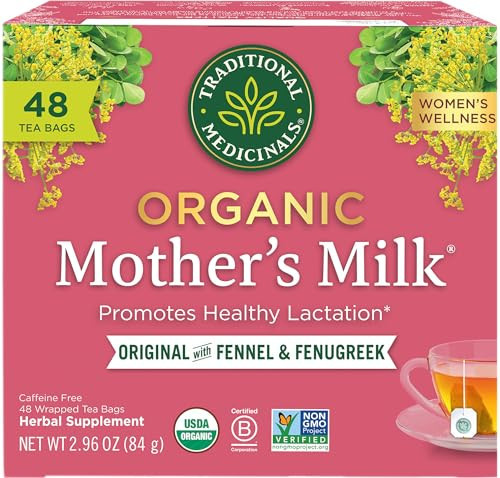 Traditional Medicinals Organic, Mother's Milk Tea - Supports Breastfeeding & Lactation with Fennel and Fenugreek - Kosher, Non-GMO, Caffeine-Free, Compostable - 48 Tea Bags | Amazon (US)