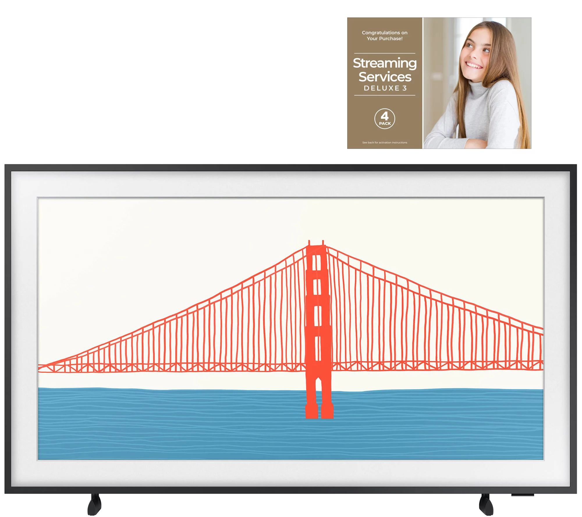 Samsung The Frame 55" QLED 4K Smart TV with 2-Year Warranty (2022) | QVC