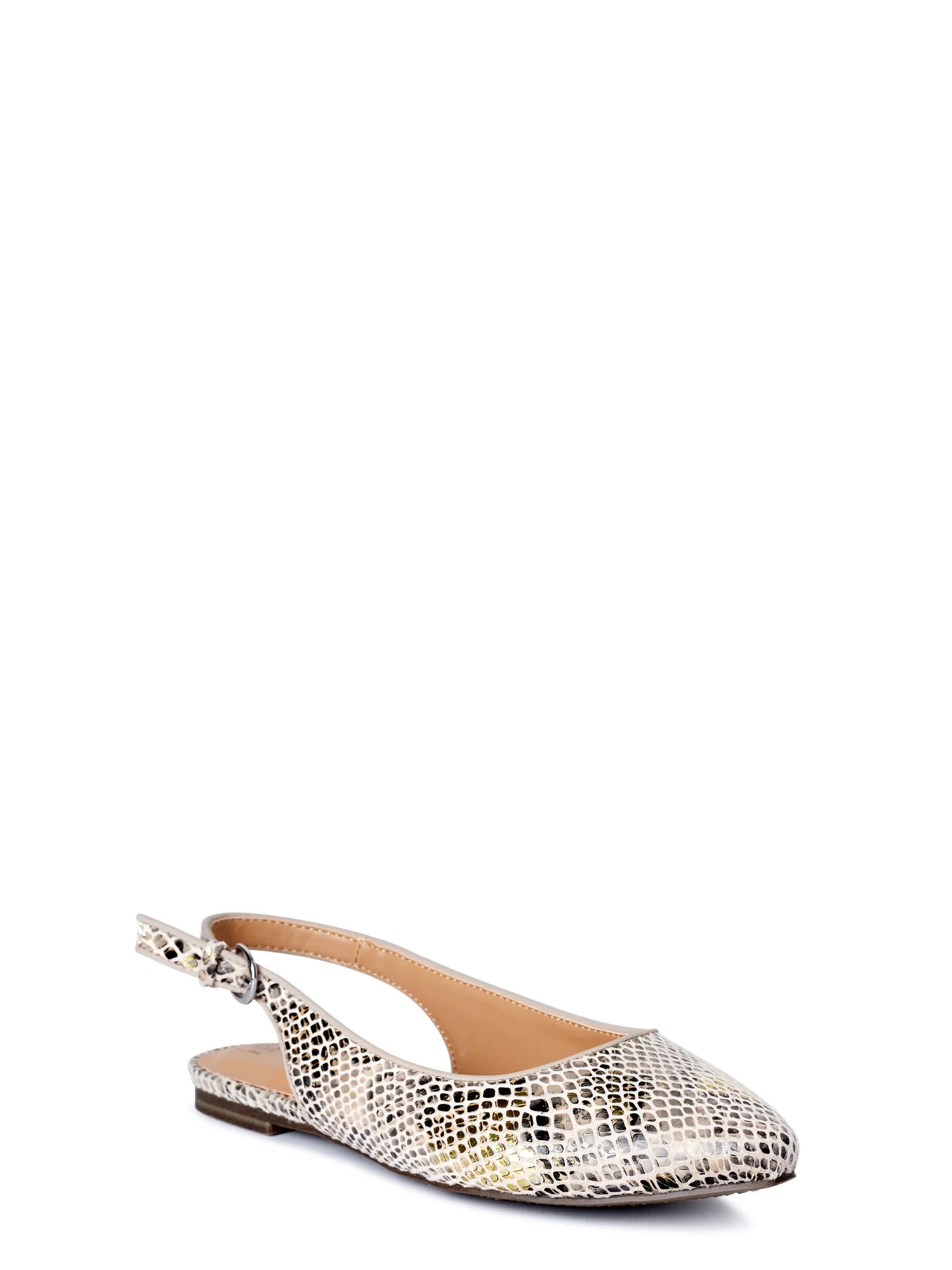 Time and Tru Women's Slingback Flats, Wide Width Available - Walmart.com | Walmart (US)
