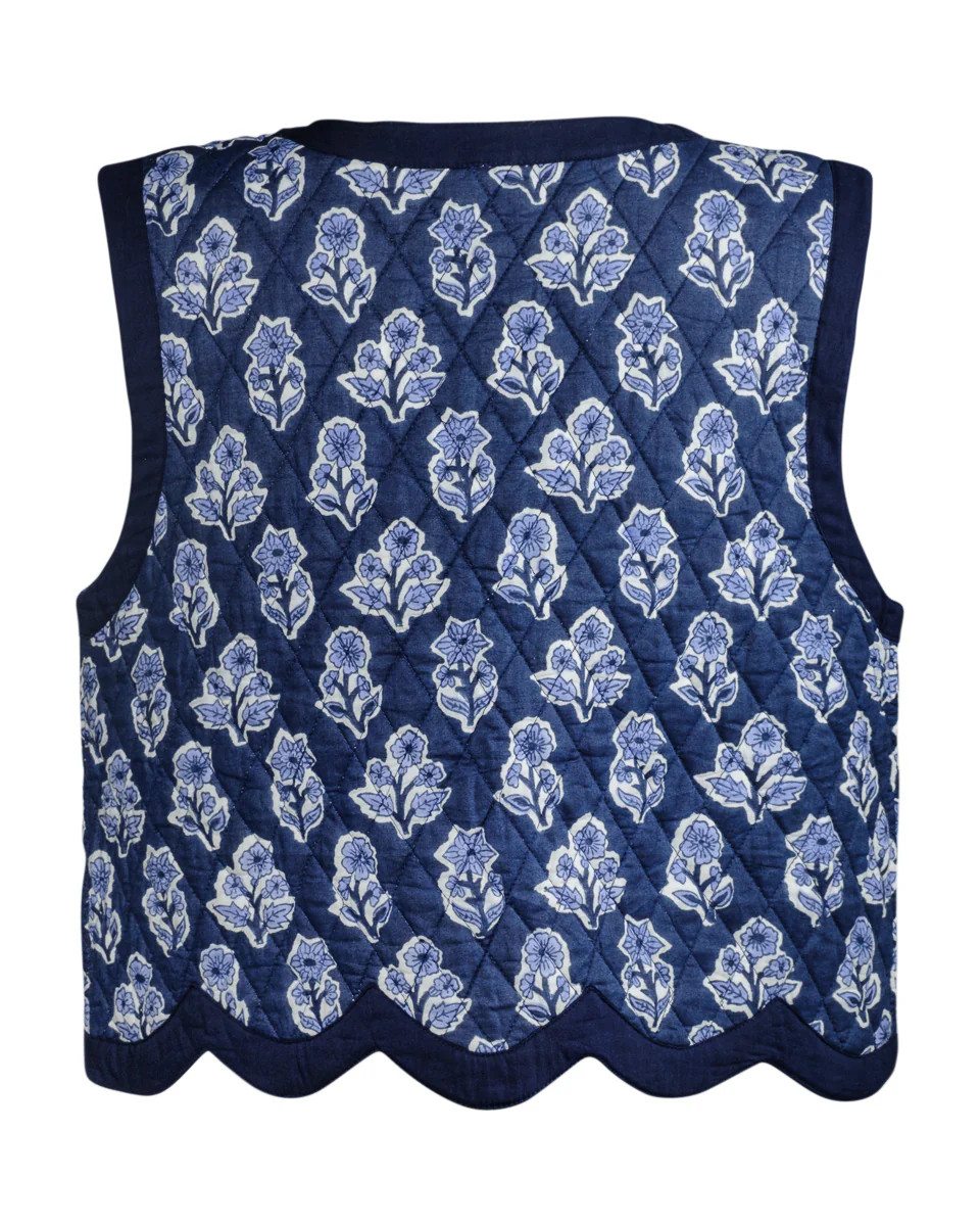 Celeste Vest Navy Floral - M / US - OPHELIA & INDIGO | Ophelia & Indigo