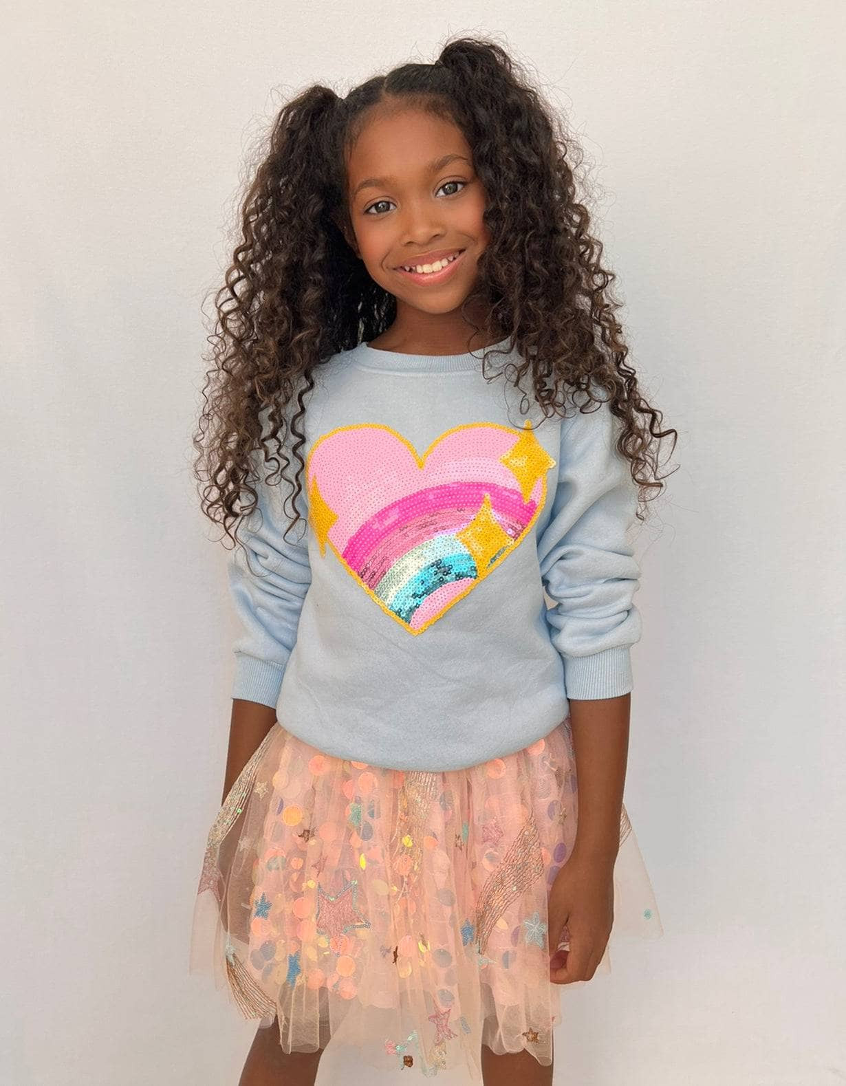 Rainbow Sparkle Heart Sweatshirt | Lola + The Boys