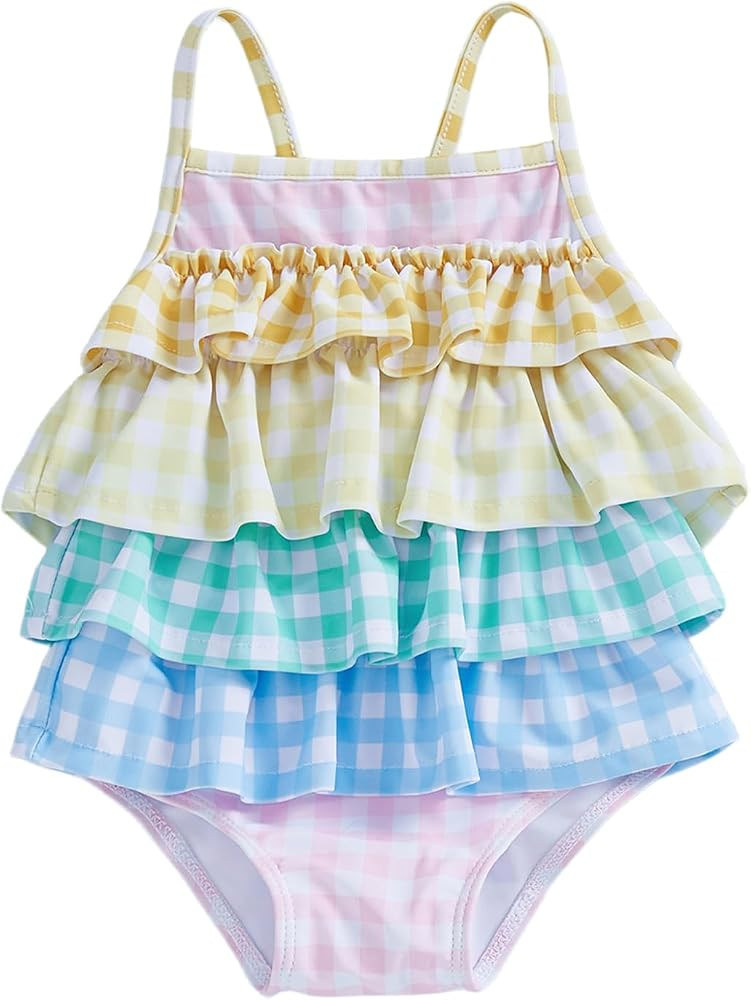Toddler Baby Girl Swimsuit Infant Long Sleeve One Piece Swimsuit Romper Dress Baby Bathing Suit B... | Amazon (US)