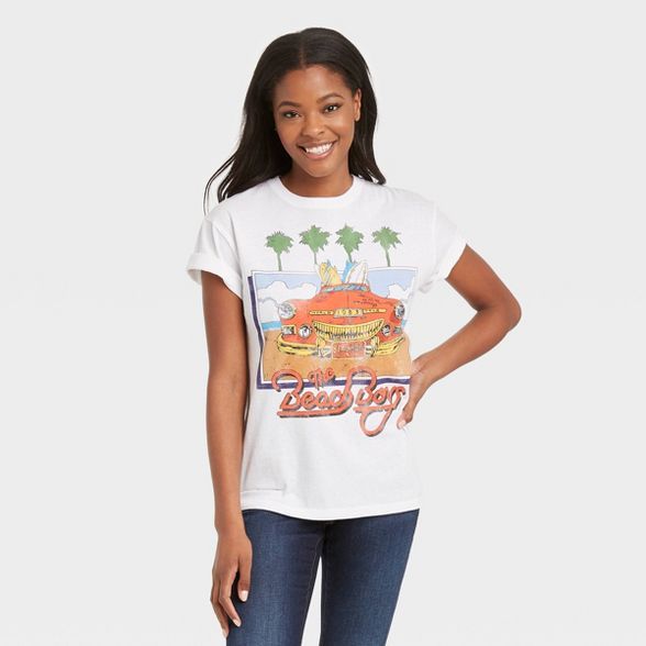 Women's The Beach Boys Beach Short Sleeve Graphic T-Shirt - White | Target