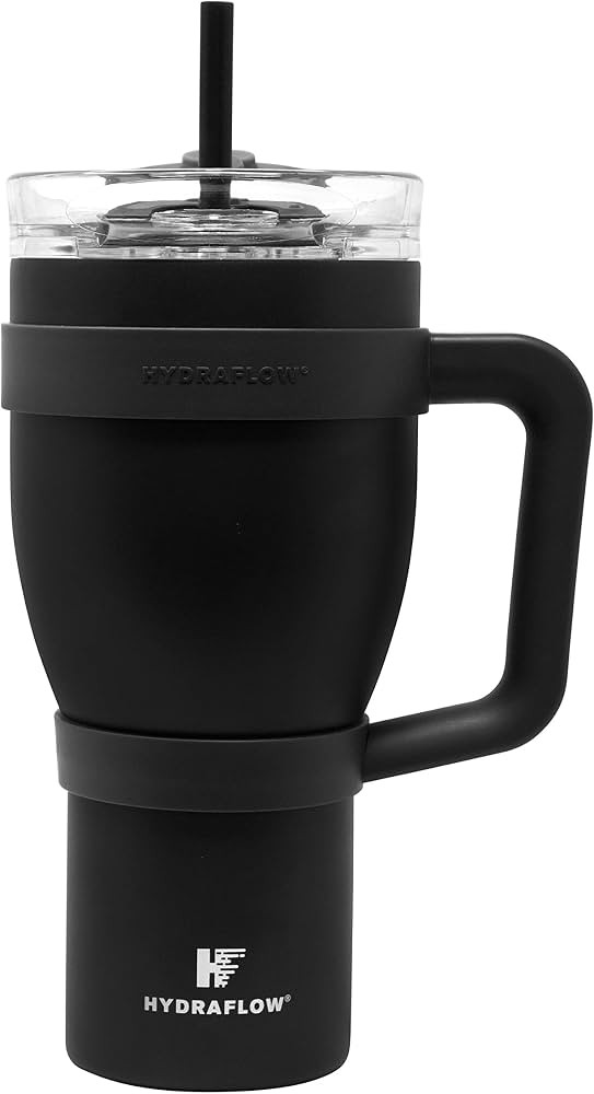 Hydraflow Capri - Triple Wall Vacuum Insulated Water Bottle with Handle (50oz, Powder Black) Stai... | Amazon (US)