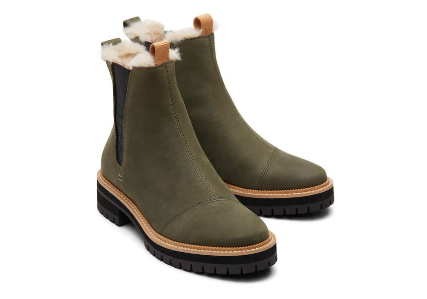 Dakota Boot Green Water Resistant Faux Fur Ortholite | TOMS | TOMS (US)