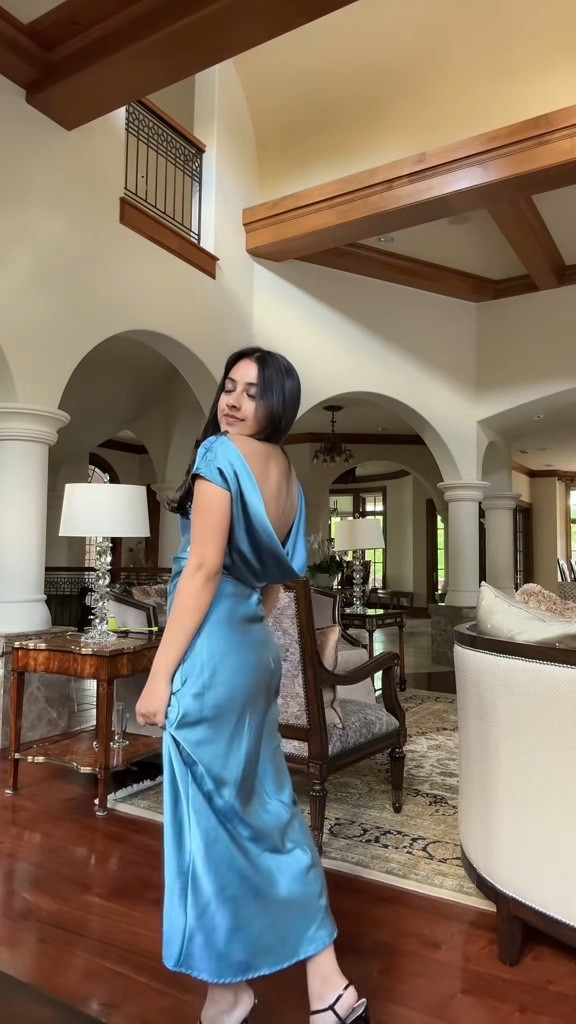 Resort wear. Vacation dress. Vacation outfit. Resort dress. Formal dress. Wedding guest dress. Holiday dress. Prom dress. Formal gown. Cocktail dress  Hello Molly Faithful Nights Satin Midi Dress Midnight Blue. 

#LTKWedding #LTKTravel #LTKStyleTip