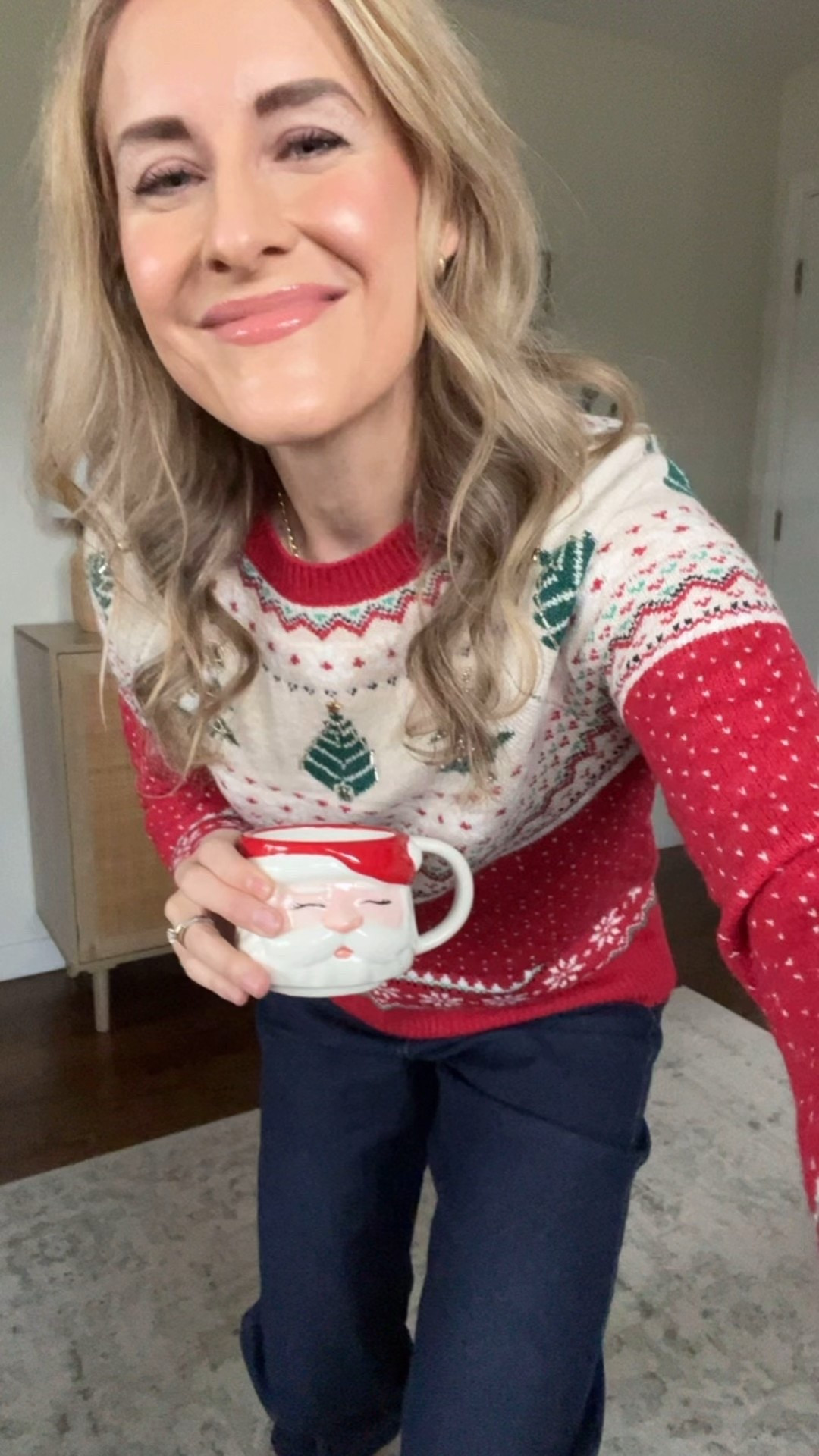 Feeling festive in this under $20 Walmart Christmas sweater! Tts small here. #walmartfashion #walmartfinds 

#LTKHoliday #LTKFindsUnder50 #LTKOver40