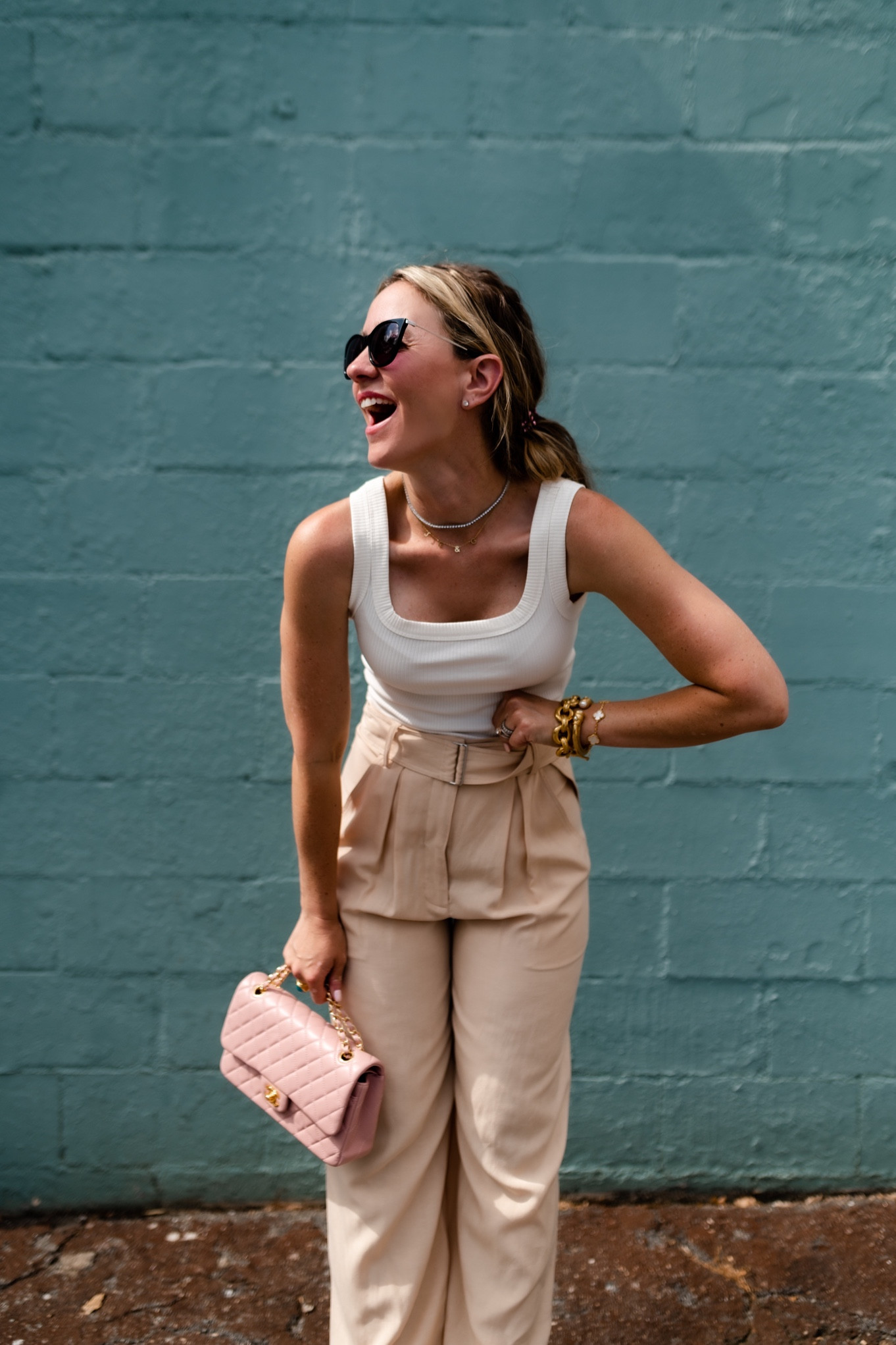 Summer basics. Madewell tank. Dillards trousers. Julie Vos jewels 

#LTKFind #LTKstyletip #LTKSeasonal