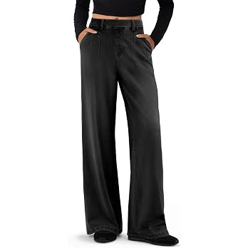 DLOODA Wide Leg Sweatpant Jeans for Women High Waisted Stretchy Denim Pants | Elastic Waist, Pull... | Amazon (US)