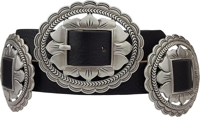 Popular Western Floral Concho Belt (Black, S/M) | Amazon (US)