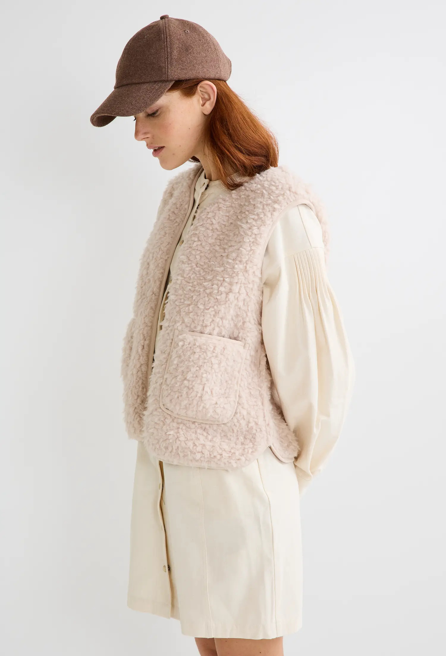 Veste sans manche en sherpa bouclée | Monoprix Mode