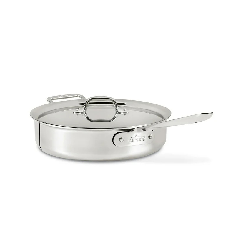 All-Clad D3 Stainless 3-ply Bonded Cookware, Saute Pan with lid, 4 quart | Walmart (US)