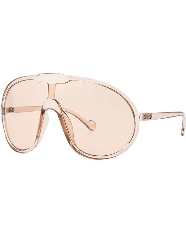 GFUIARA Trendy Oversized Sunglasses for Women Men Fashion Shield Aviator Sun Glasses UV400 Protec... | Amazon (US)