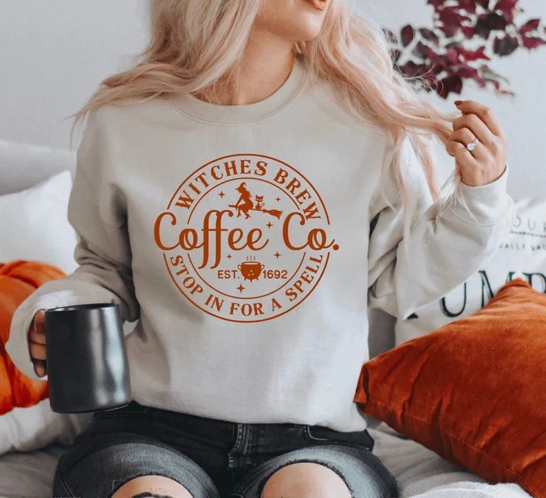 Witches Brew Coffee Co. Sweatshirt. Stop In For a Spell! Halloween Fall Comfy, Unisex Sweatshirt!... | Etsy (US)