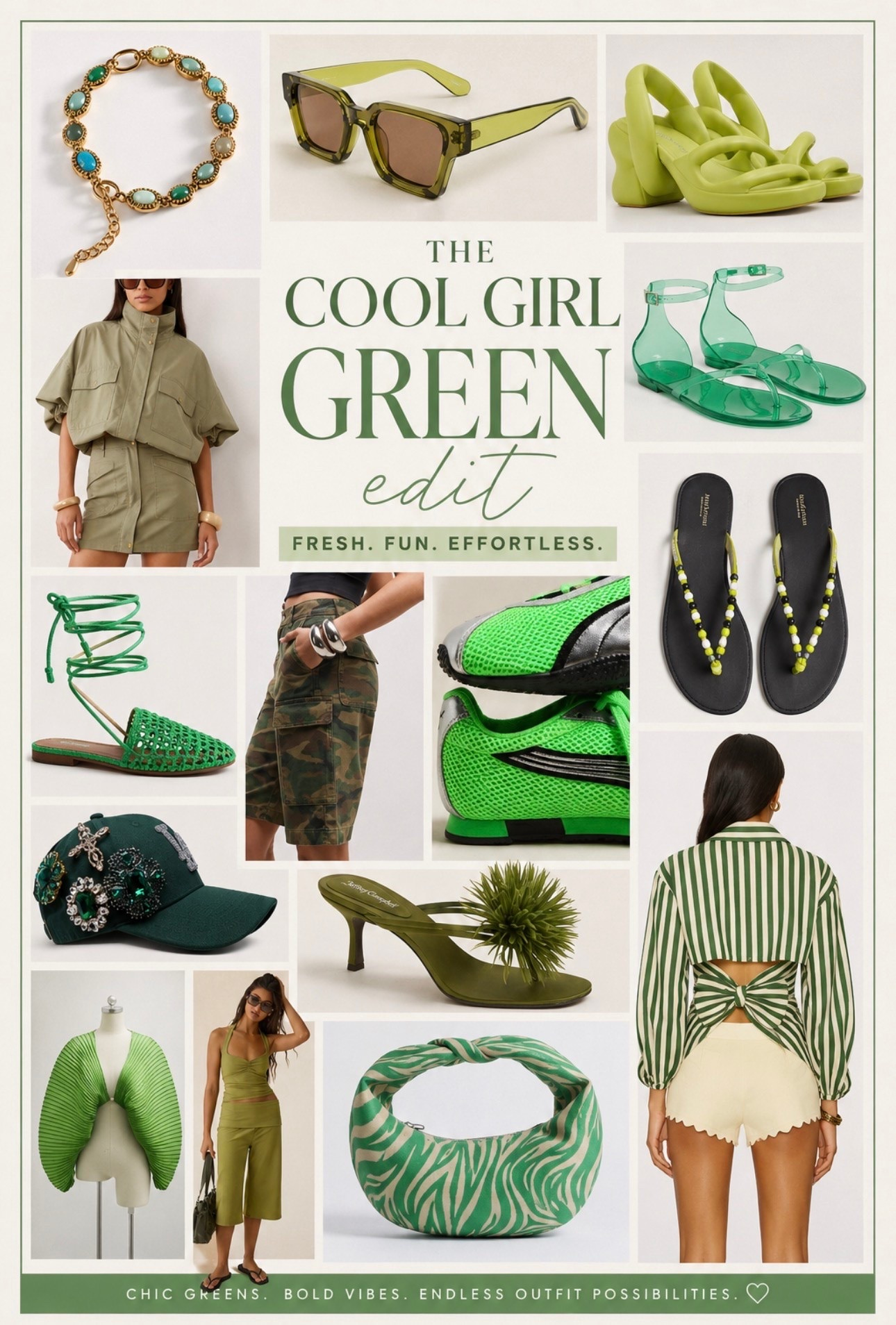 GREEN is having a moment 💚

From chartreuse sneakers to statement accessories and cool-girl separates, these are the pieces currently living rent-free in my head.

Saving this edit for the girls who aren’t afraid of a little color 👌🏽✨

Which piece are you adding to cart first? 👀

#LTKgrwm #LTKootd #LTKSeasonal