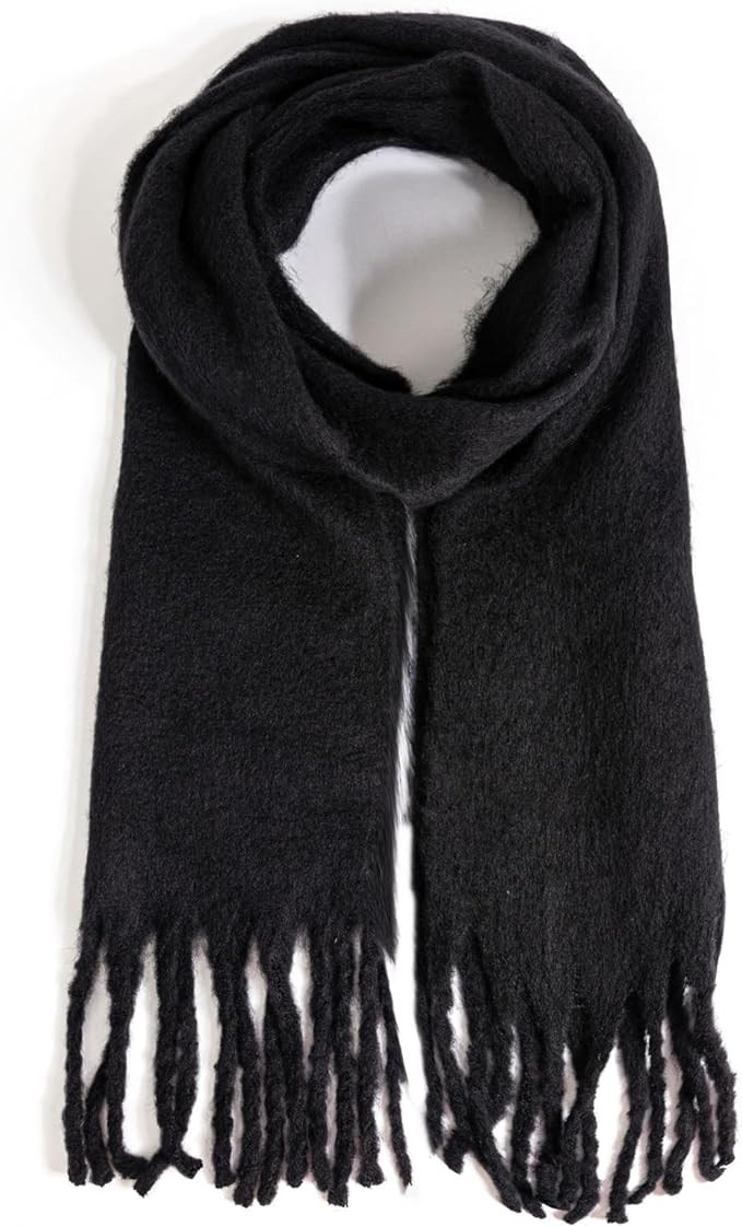 AUSEKALY Women's Scarf Big Colorful Thick Blanket Wrap Winter Oversized Warm Chunky Scarves Solid | Amazon (US)