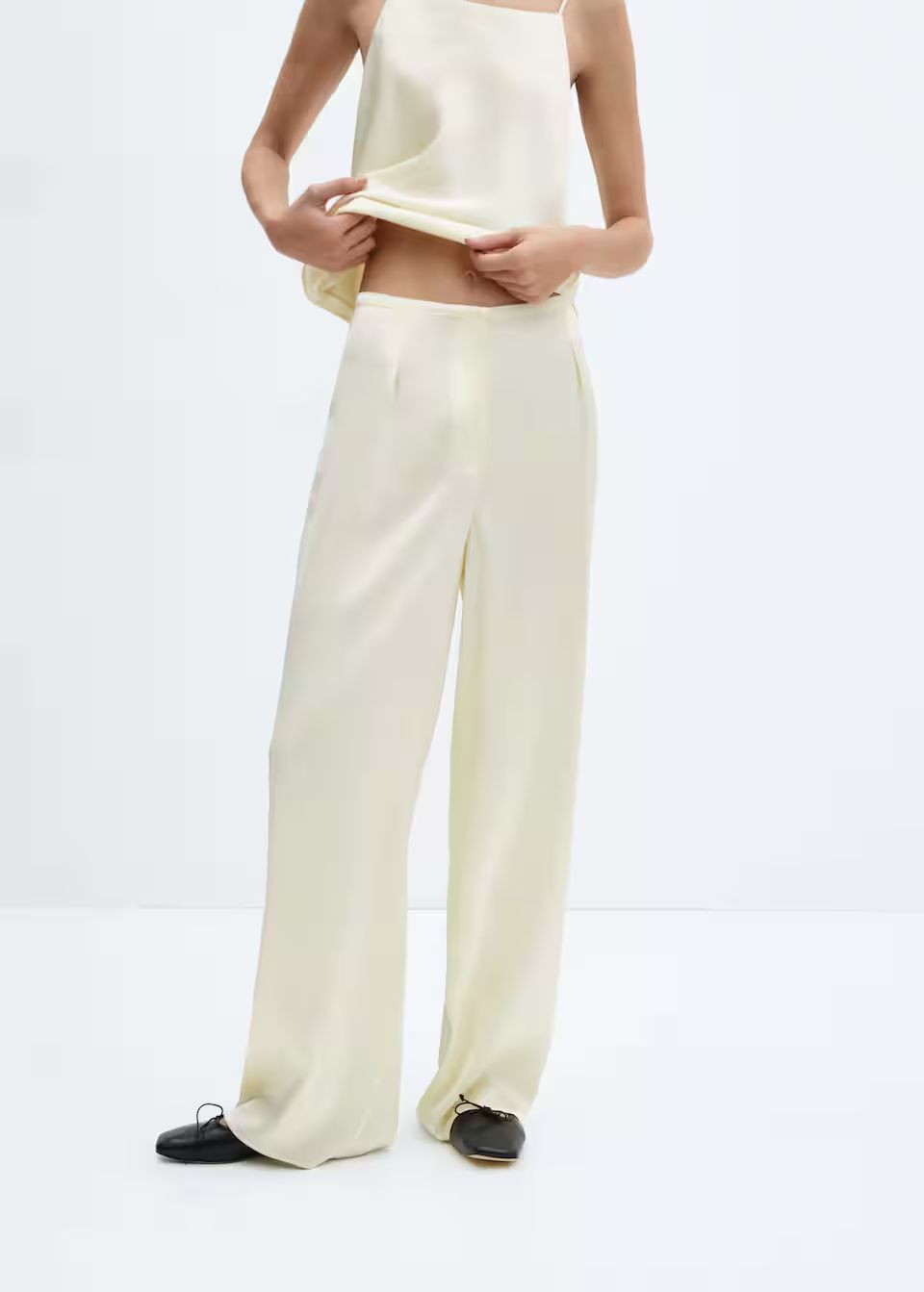 Flowy satin pants -  Women | Mango USA | MANGO (US)