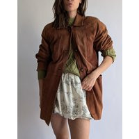 Women's Brown Suede Leather Jacket Vintage | Etsy (UK)