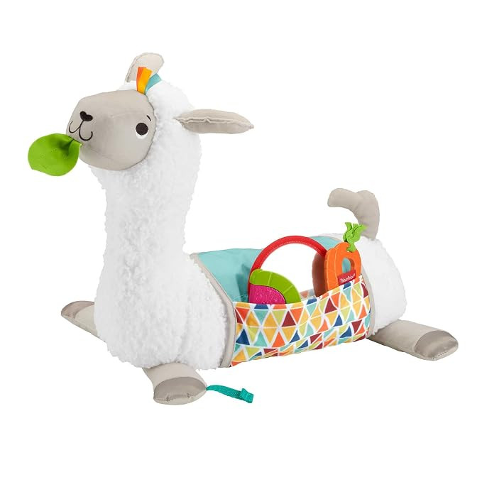 Fisher-Price Baby Toy Grow-with-Me Tummy Time Llama Wedge Support with Mirror, Teether & Rattle f... | Amazon (US)