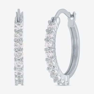 LIMITED TIME SPECIAL! Lab Created White Sapphire 20mm Hoop Earrings in  Sterling Silver | JCPenney
