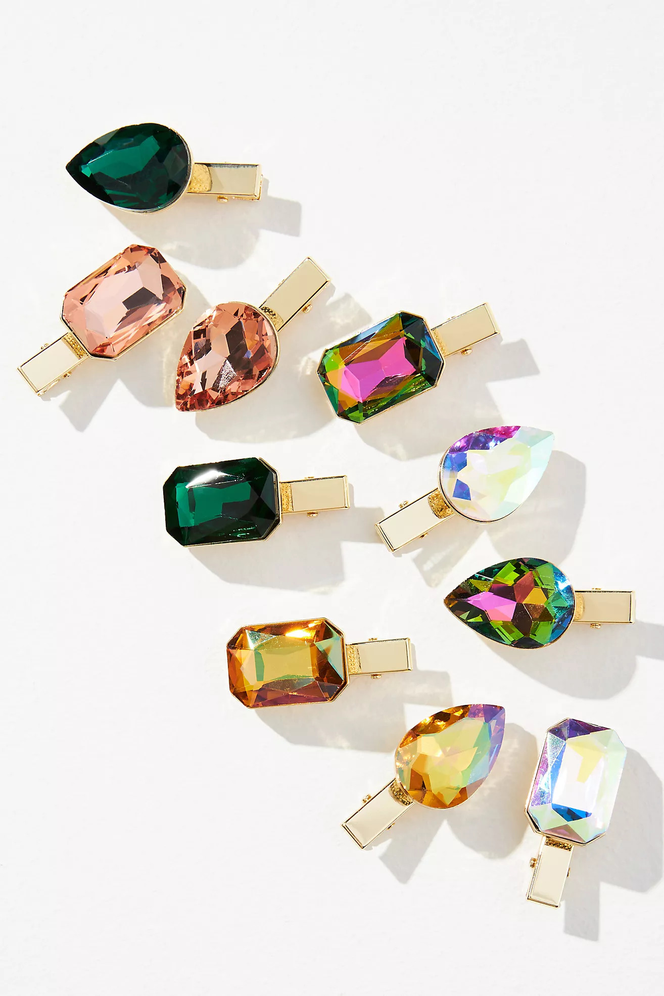 Mixed Crystal Barrettes, Set of 10 | Anthropologie (US)