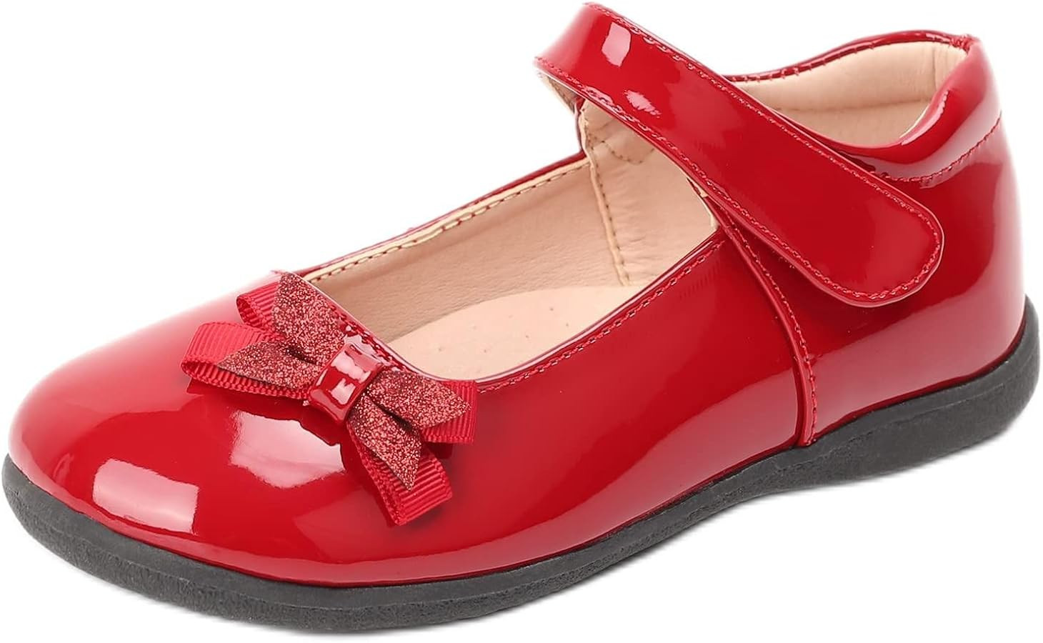 Girls Mary Jane Strap School Uniform Dress Flat Ballet Shoes | Amazon (US)