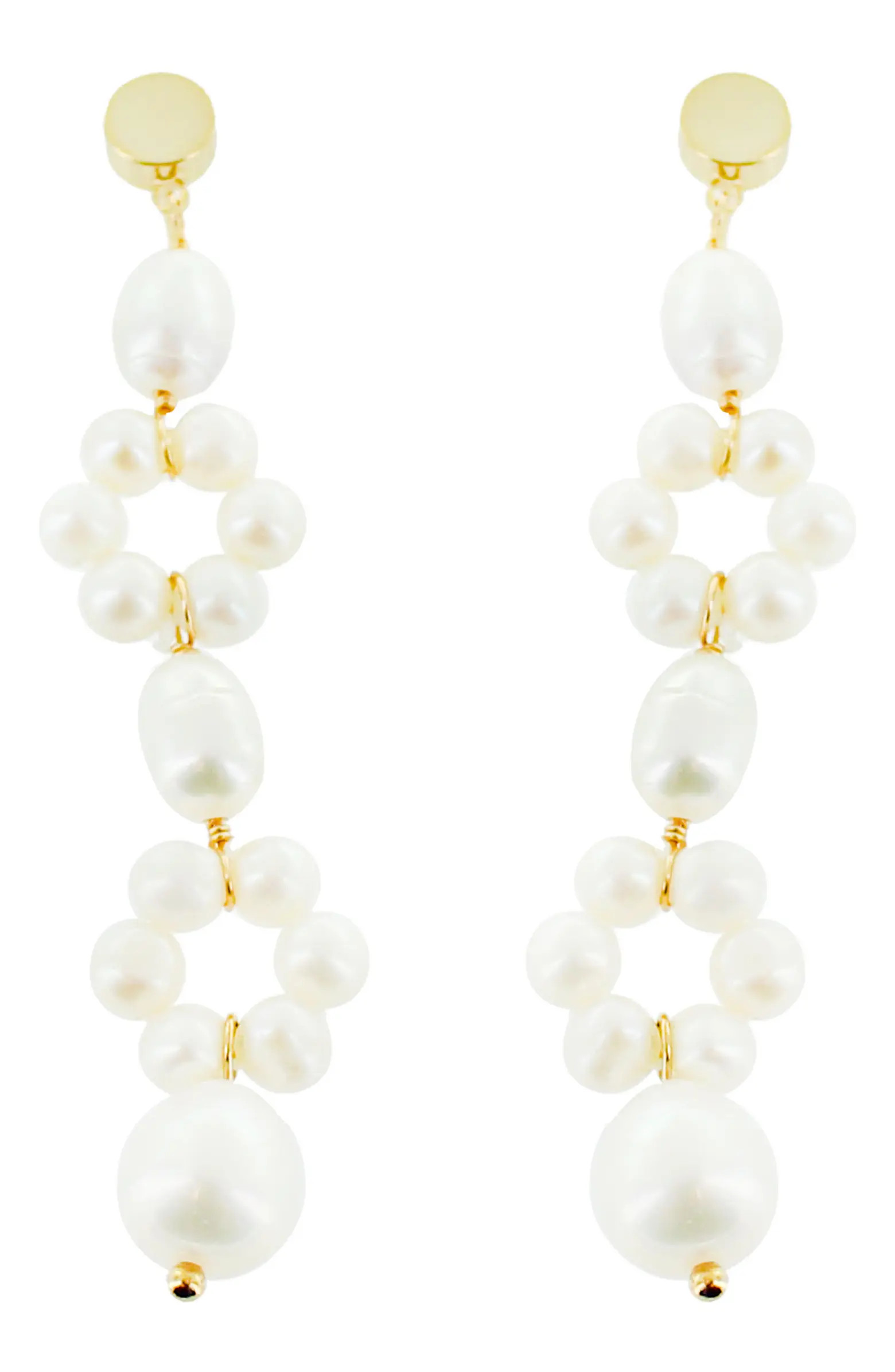 Freshwater Pearl Floral Drop Earrings | Nordstrom