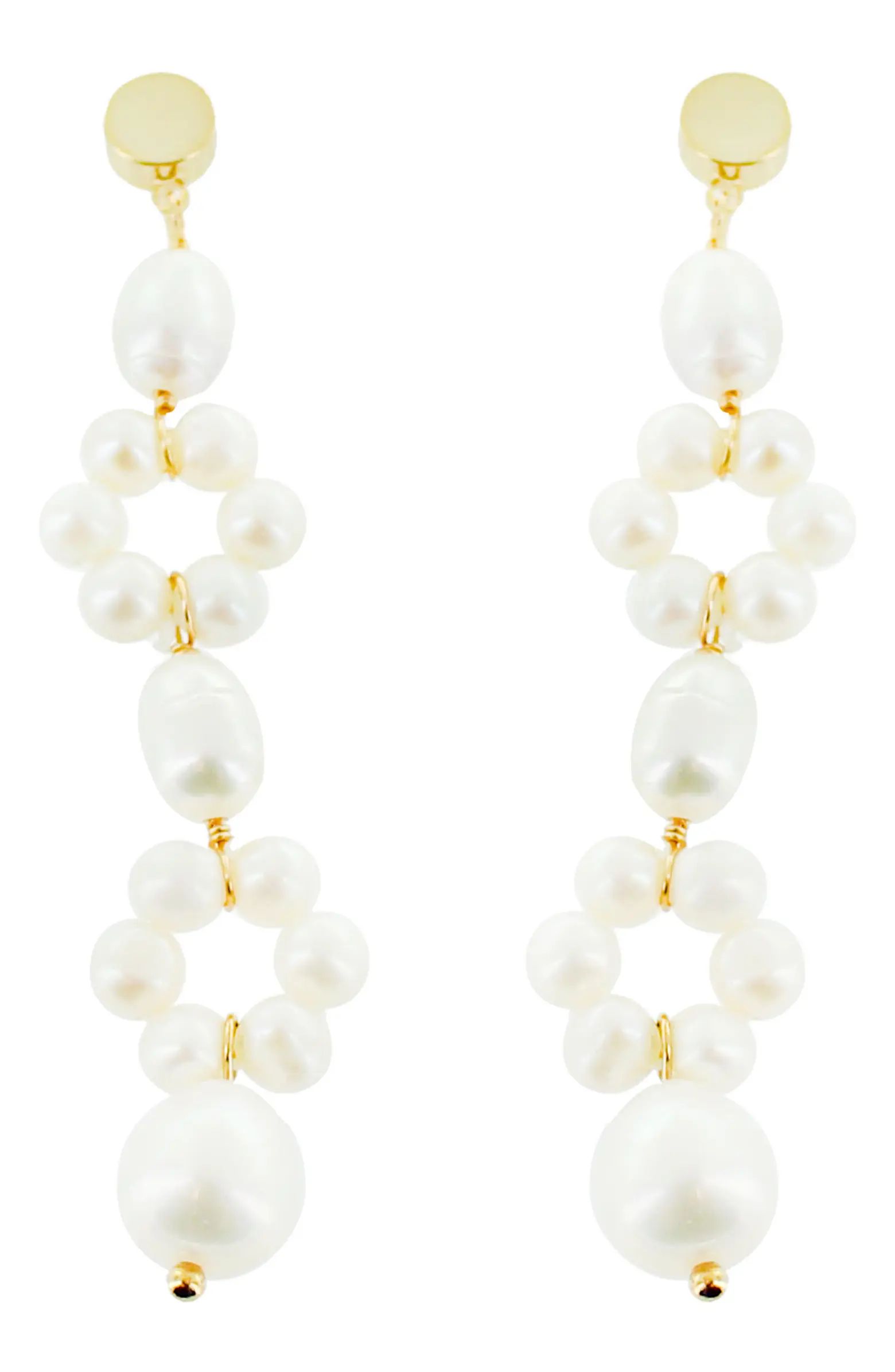 Freshwater Pearl Floral Drop Earrings | Nordstrom
