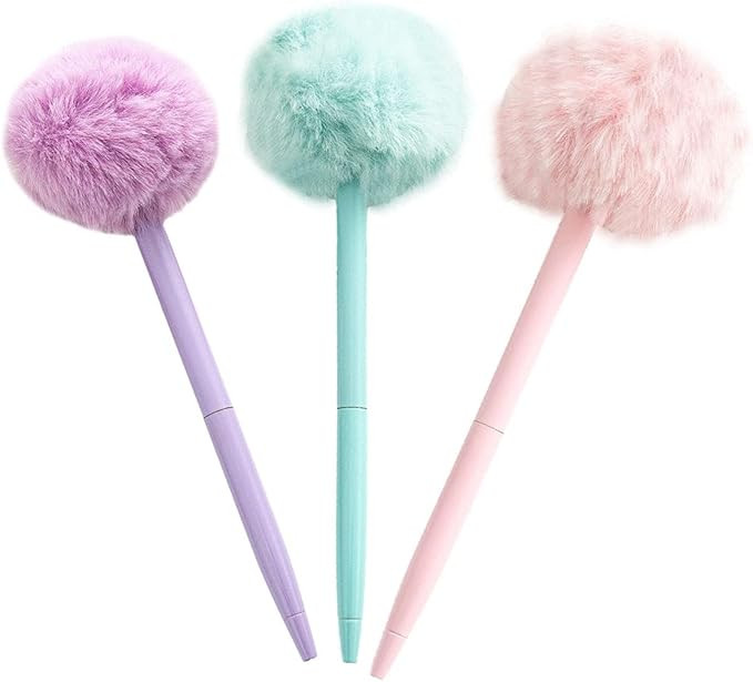 IXIGER plush Pens, Cute Fluffy Ball Top Pens,gift feather Colorful Fluffy Ball Pen for Easter and... | Amazon (US)