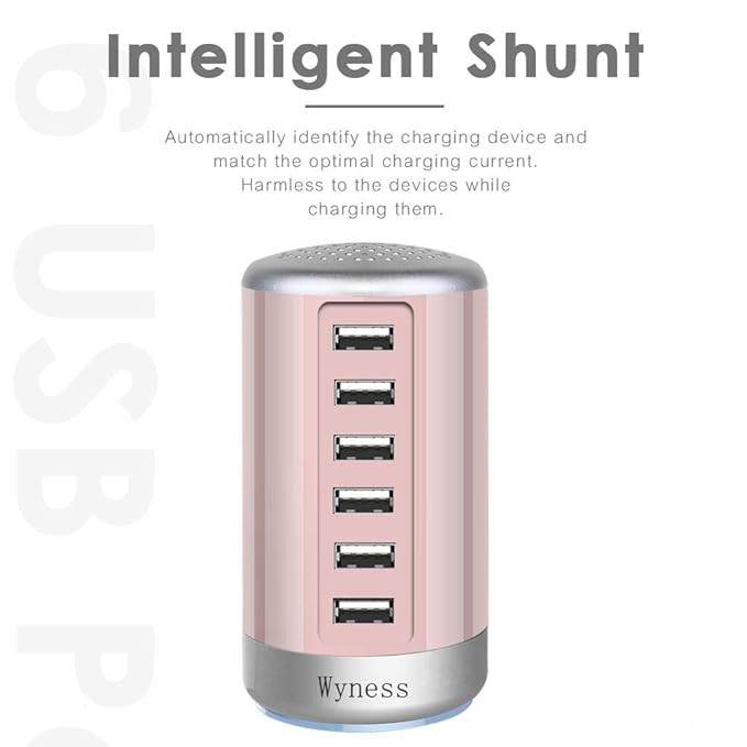 6 Ports Desktop Charging Station,USB Hub Fsat Wall Charger,Compatible with Cell Phones, Smart Pho... | Amazon (US)