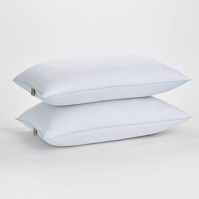 MARTHA STEWART Down Alternative Bed Queen Pillows Set Of 2, Cooling Hotel Pillow, Memory Foam-Lik... | Amazon (US)