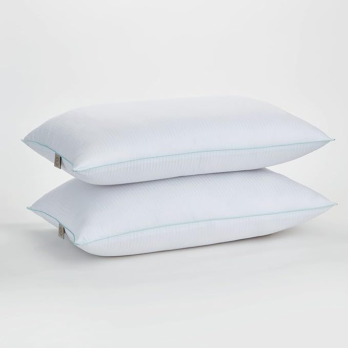 MARTHA STEWART Down Alternative Bed Queen Pillows Set Of 2, Cooling Hotel Pillow, Memory Foam-Lik... | Amazon (US)