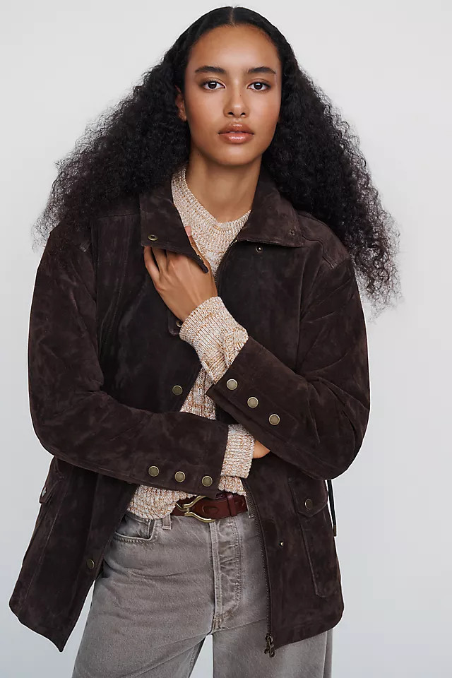 Suede Funnel Neck Jacket | Anthropologie (US)