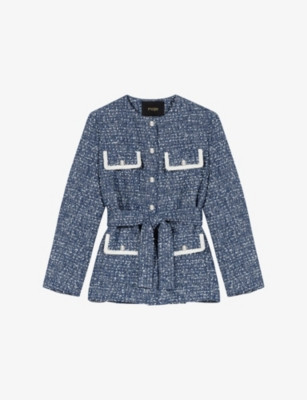 Four-Pocket Belted Tweed Jacket | Selfridges