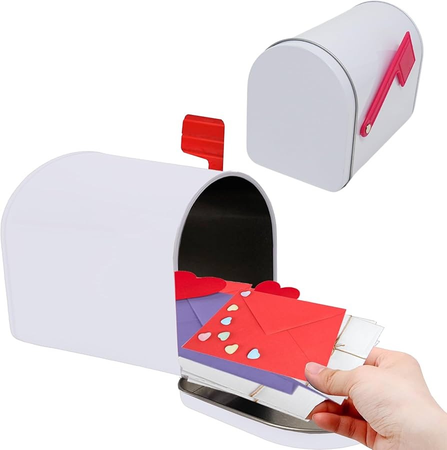 4E's Novelty Mini 5" Valentines Mailbox for Kids - Tin Plate Tiny Mailbox, Valentines Day Card Bo... | Amazon (US)