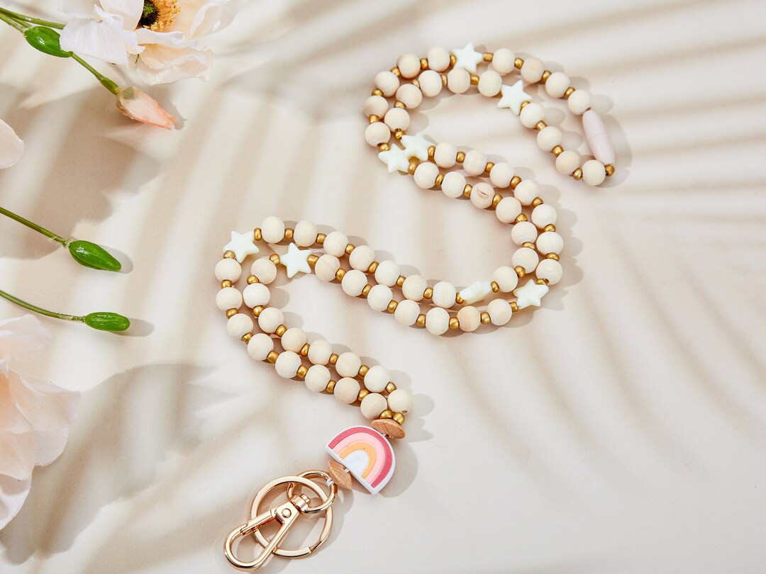 Pink Rainbow Lanyard,Rainbow Lanyard,Teacher Lanyard,Teacher Gift,Nurse Lanyard,School Lanyard,Bo... | Etsy (US)