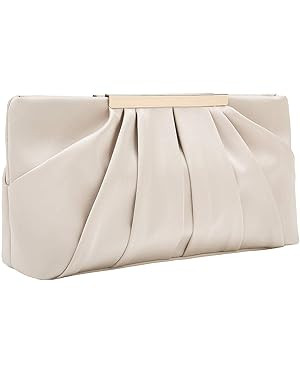CHARMING TAILOR Clutch Evening Bag Elegant Pleated Satin Formal Handbag Simple Classy Purse for W... | Amazon (US)