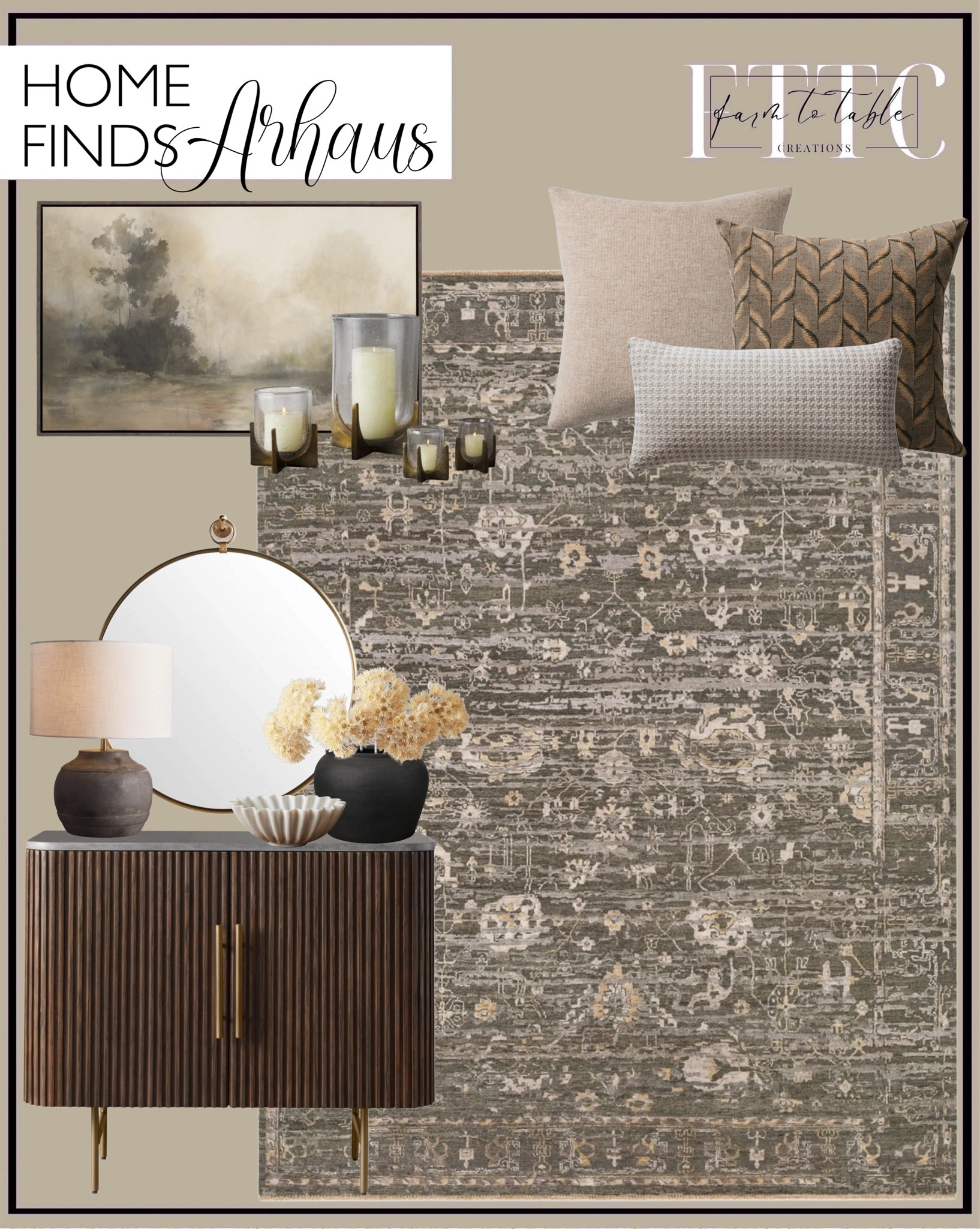 Arhaus Home Finds. Follow @farmtotablecreations on Instagram for more inspiration.

Brielle Hand-Knotted Rug. Finnley Hall Chest. Thomas Round Wall Mirror. Farrow Table Lamp in Charcoal. Calming Fog Framed Print. Selene Vase. Black Tree Vessel. Allium Stems (Set of 3). Landis Alpaca Pillow Cover. Sorisole Lumbar Pillow. Matte Pillow. White Marble Ruffle Bowl

Arhaus Entryway Finds | Bedroom Finds | Living Room | Bedroom Furniture | nightstands | Home Decor| Fireplace Decor | Spring Refresh |  Bedroom Finds | Neutral Stems | Spring Stems | Bookshelf Decor | Bedroom Space | Cozy Corner | Bathroom | Curated Entryway | Spring  Decor | End of Year Clearance | Trending Decor | Viral Decor | Amazon Holiday | Bedroom corner | Coffee Table Decor | Neutral Decor | Fall Stem Sale | Target Finds | Skinny Bench | Bedroom | Living Room | Breakfast Nook | Amazon Home | Target Sale | Loloi Rugs | Magnolia Home | console table | console table styling | faux stems | entryway space | front porch decor | neutral decor | entryway decor | cozy home | affordable decor |  home decor | home inspiration | console styling | entryway rug | cozy moody home | moody home decor | neutral home | bathroom decor | living room | spring decor | Hearth & Hand | Studio McGee | 2025 Home Trends | trending home 




#LTKSaleAlert #LTKFindsUnder100 #LTKHome