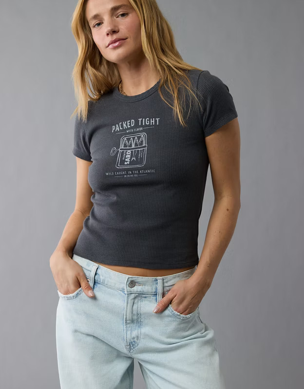 AE Food Graphic Hey Baby Tee | American Eagle Outfitters (US & CA)