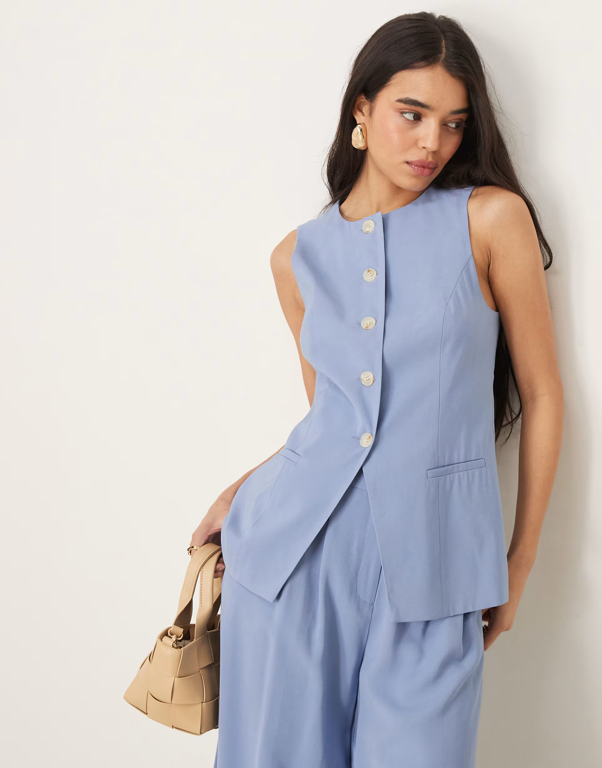Nobody's Child tailored co-ord in dusty blue | ASOS (Global)