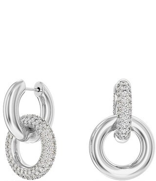 Swarovski Dextera Interlocking Crystal Hoop Earrings | Dillard's | Dillard's