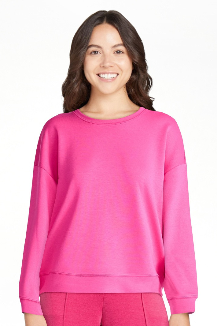 Scoop Women's and Women's Plus New Scubaknit Cropped Sweatshirt with Drop Sleeves, Sizes XS-4X | Walmart (US)