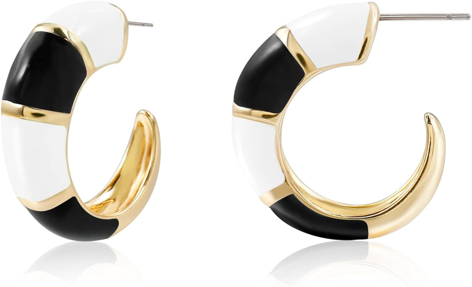 CONRAN KREMIX Colorful Chunky Gold Plated Hoop Earrings For Women Statement Summer Earrings Trend... | Amazon (US)