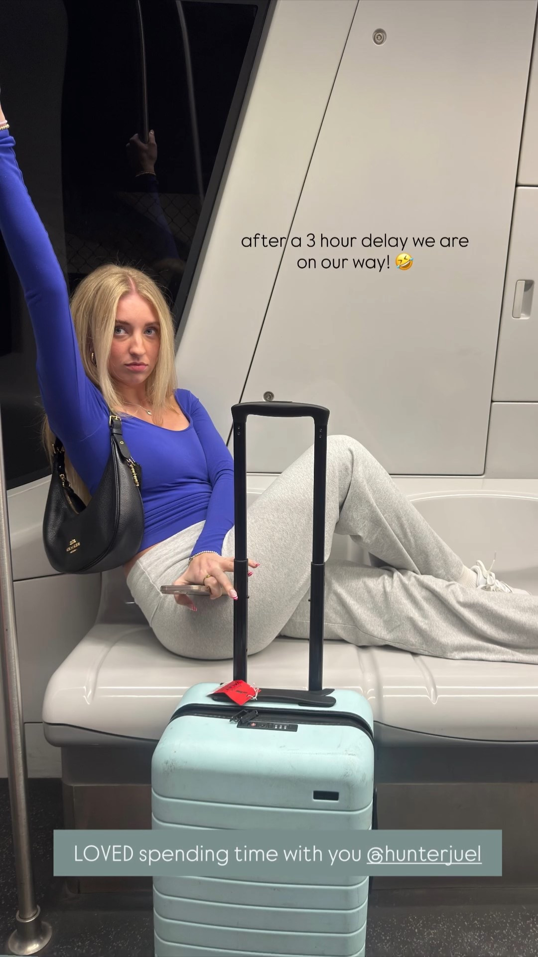 after a 3 hour delay we are on our way! 🤣 LOVED spending time with you @hunterjuel