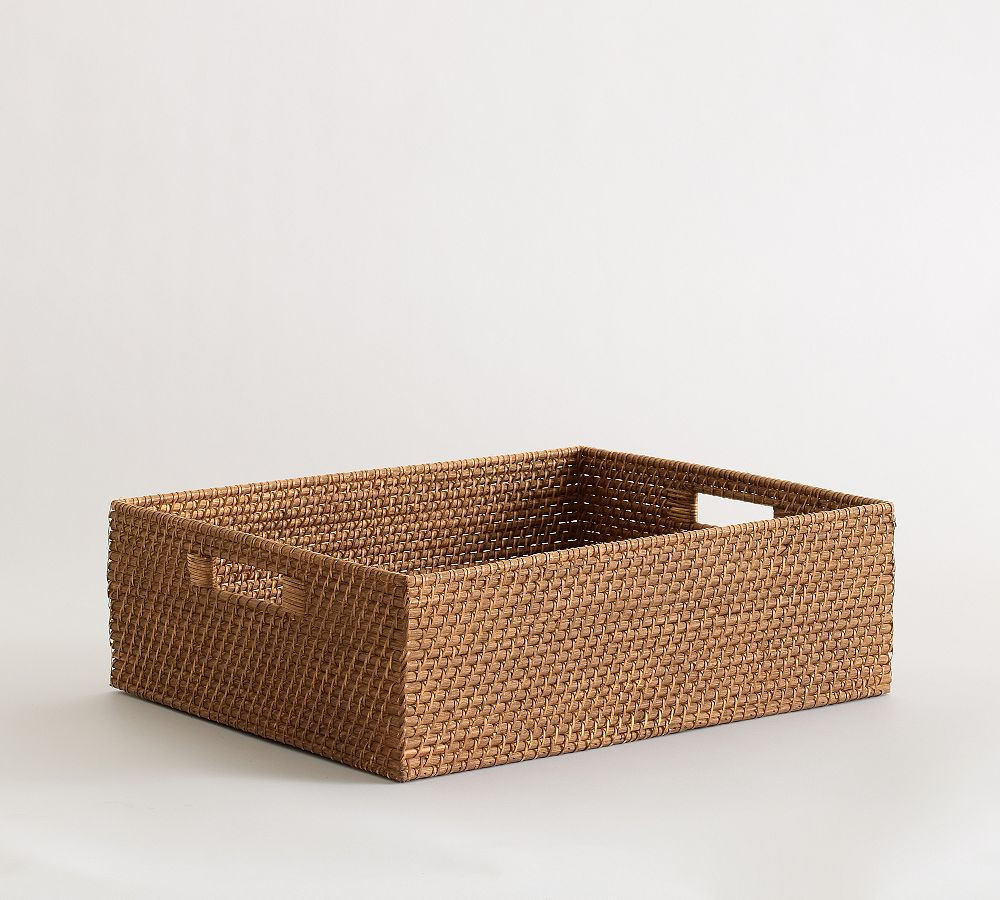 Tava Woven Basket, Underbed Utility - Honey | Pottery Barn (US)