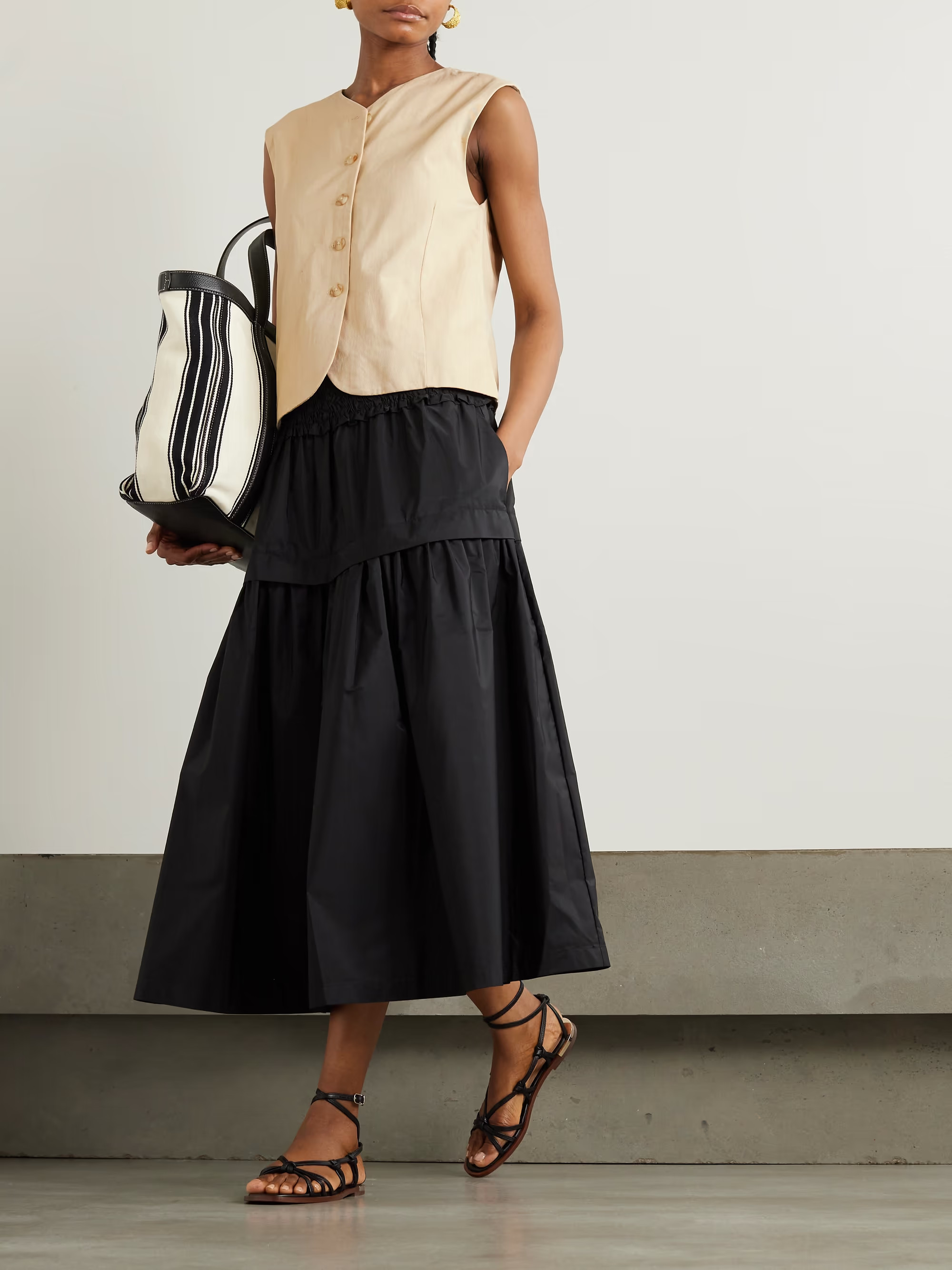 + NET SUSTAIN Delfina organic cotton-twill vest | NET-A-PORTER (UK & EU)