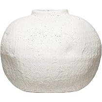 Creative Co-Op Terra Cotta, Matte White, Volcano Finish Vase | Amazon (US)