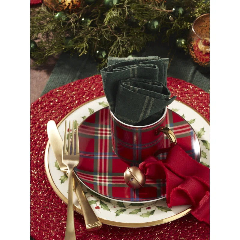 Holiday Red Tartan Mugs, Set Of 4 (Set of 4) | Wayfair North America